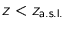$z<z_{\text{a.s.l.}}$