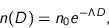 \begin{displaymath}
n(D) = n_0 e^{-\Lambda D},
\end{displaymath}