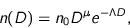 \begin{displaymath}
n(D) = n_0 D^{\mu} e^{-\Lambda D},
\end{displaymath}