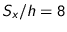 $S_x/h = 8$
